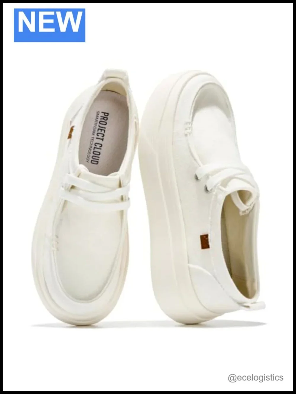 Canvas Platform Loafers Boat Shoes Women's Sneakers with High Density SmartFoam